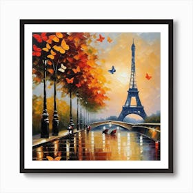 Paris With Butterflies 71 Art Print