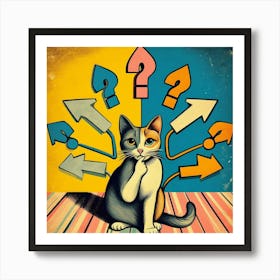 Cat With Arrows Art Print