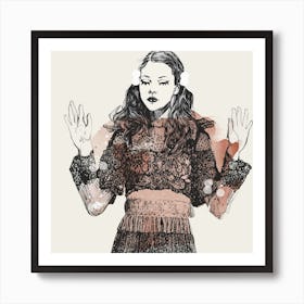 Dancing Girl Square Art Print