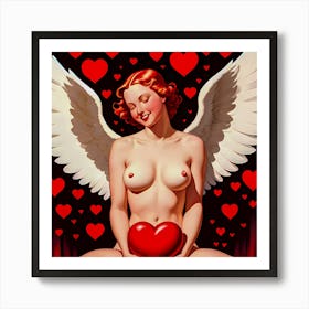 Valentine Angel Of Love Pinup Poster Art Print