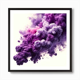 Purple Smoke - 3d Effect Art Print