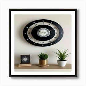 Boho Moon Phases Clock Art Print