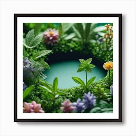 Moss And Flowers Art Print