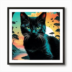 Creative Feline Cat Artwork 25 Art Print