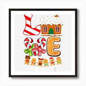 Love Pre K Teacher Gingerbread Funny Teachers Christmas Art Print