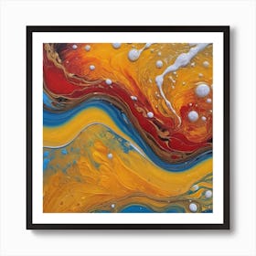 Splash Of White Abstract Painting Art Print