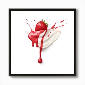 Strawbery And Cream Art By Csaba Fikker 028 Art Print