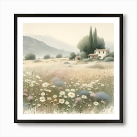 Daisies In The Meadow Art Print