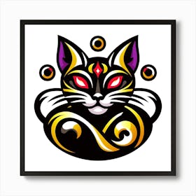 Feline Cat Creative Artwork Illustration 162 Art Print