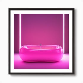 Furniture Design, Tall Bathtub, Inflatable, Fluorescent Viva Magenta Inside, Transparent, Concept Pr (1) Art Print