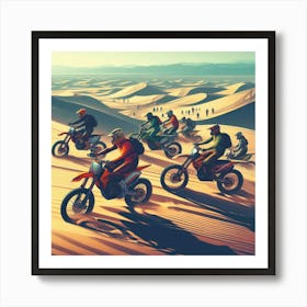 Day At The Dunes (sand dunes, motorcross, motorcycle) Art Print