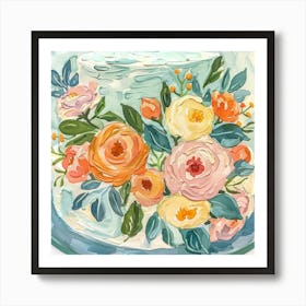 Cake With Flowers Art Print