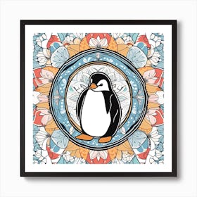 Penguin In A Frame Poster