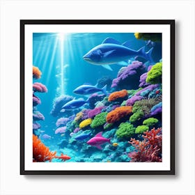 Coral Reef With Fishes Art Print