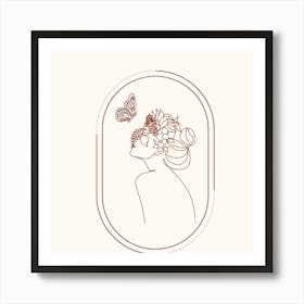 Woman With A Butterfly Art Print