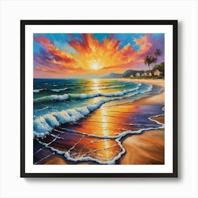 Sunset On The Beach 7 Art Print