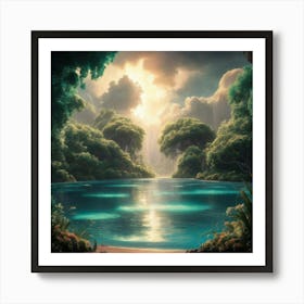 Lake In The Forest 7 Art Print