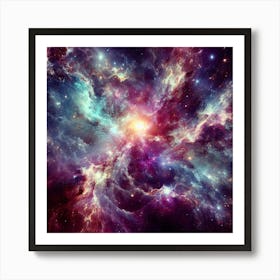 A mesmerizing and otherworldly galaxy filled with stars and nebulas.4 Art Print