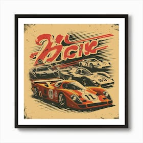 Vintage Racing Cars Art Print