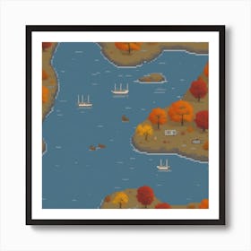 Autumn River Art Print