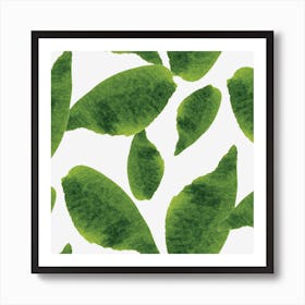 Large Leaves Green Art Print