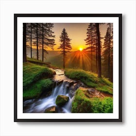 Sunrise In The Forest 16 Art Print