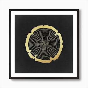 Tree Rings Forest Gold Print Art Print