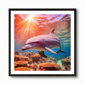 Dolphin In The Sea Art Print