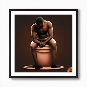 Man Sitting On A Pot Art Print
