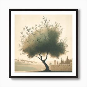Whispers Of Peace: Olive Tree in Jerusalem Art Print