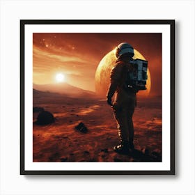 Astronaut On Mars Art Print