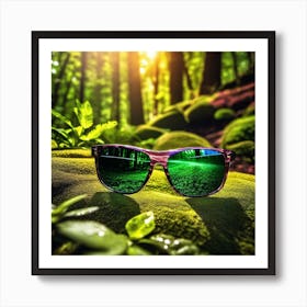 Sunglasses In The Forest Art Print