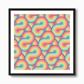 Retro Rainbow Pattern 12 Art Print