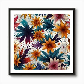 Floral Seamless Pattern Art Print