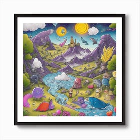 Night In The Forest 1 Art Print