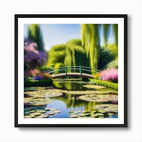 Vintage Blooms Claude Monet Garden In Full Splendor (1) Art Print