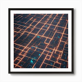 Abstract Neon Lights Art Print