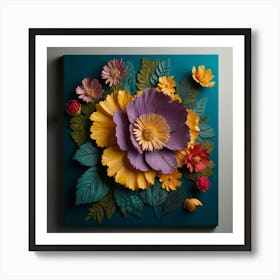 Paper Flower Wall Art Art Print