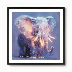 Elephant In The Night Art Print