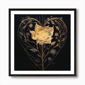 Golden Heart Art Print