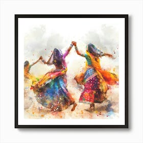 Holi Dance Art Print