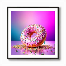 Donut With Sprinkles Art Print