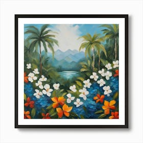 Tropical Flowers 1 Art Print