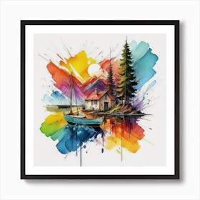 Stunning watercolor landscapes 7 Art Print