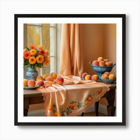 Peach Table Art Print