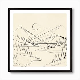 Line Wild Landscape 2 Art Print