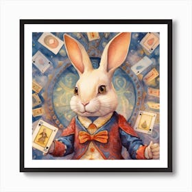 Alice In Wonderland The White Rabbit Square Art Print