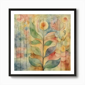 Blossoming, Paul Klee Botanical Abstract Art Print 7 Art Print