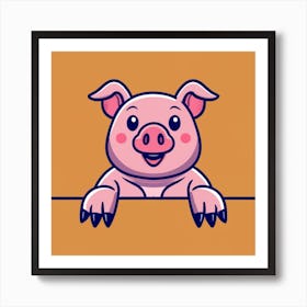 Cartoon Pig Art Print