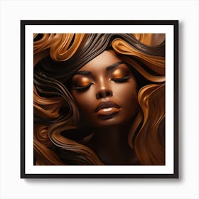 Beautiful Woman With Long Hair Art Print